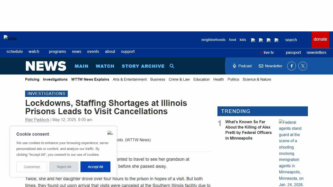 Lockdowns, Staffing Shortages at Illinois Prisons Leads to Visit Cancellations Chicago News WTTW